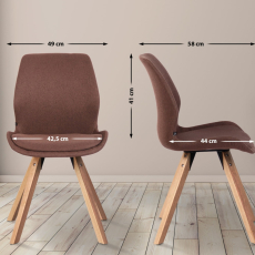 Jedálenská stolička Luna (SET 2 ks), textil, hnedá - 2