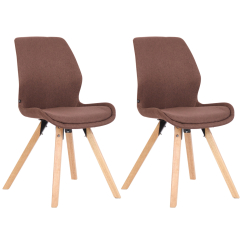 Jedálenská stolička Luna (SET 2 ks), textil, hnedá