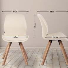 Jedálenská stolička Luna (SET 2 ks), textil, krémová - 2
