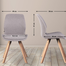 Jedálenská stolička Luna (SET 2 ks), textil, sivá - 2