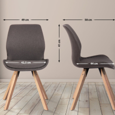 Jedálenská stolička Luna (SET 2 ks), textil, svetlosivá - 2