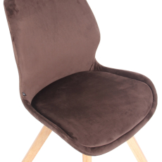 Jedálenská stolička Luna (SET 2 ks), zamat, hnedá - 5