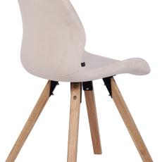 Jedálenská stolička Luna (SET 2 ks), zamat, krémová - 3