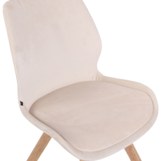 Jedálenská stolička Luna (SET 2 ks), zamat, krémová - 5