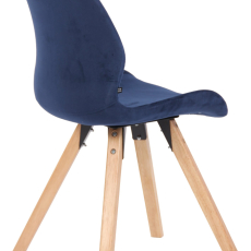Jedálenská stolička Luna (SET 2 ks), zamat, modrá - 3