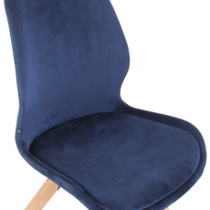 Jedálenská stolička Luna (SET 2 ks), zamat, modrá - 5