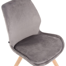 Jedálenská stolička Luna (SET 2 ks), zamat, sivá - 5