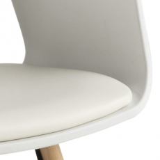 Jedálenská stolička Luna (SET 2ks), syntetická koža, biela - 4