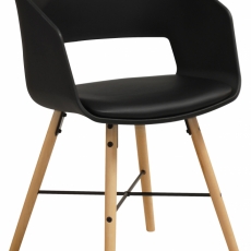 Jedálenská stolička Luna (SET 2ks), syntetická koža, čierna - 1