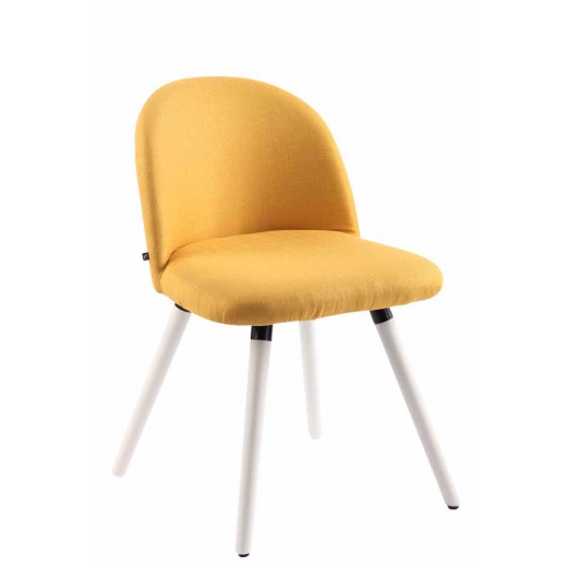 Jedálenská stolička Mandel textil, biele nohy - 1