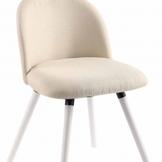 Jedálenská stolička Mandel textil, biele nohy - 3