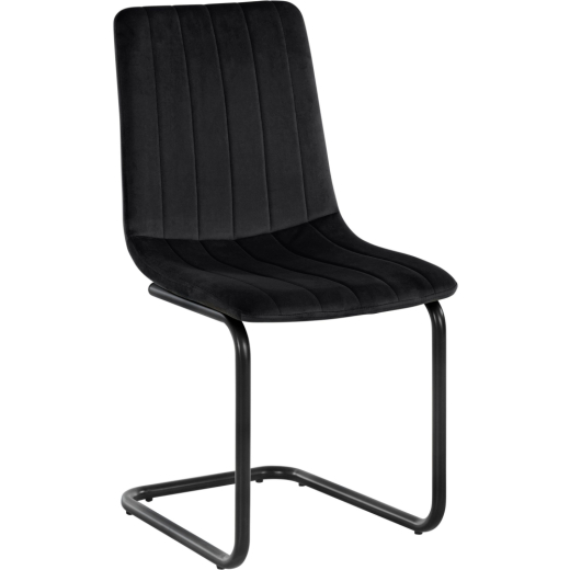 Jedálenská stolička Marcela (SET 2 ks), zamat, čierna - 1