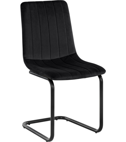 Jedálenská stolička Marcela (SET 2 ks), zamat, čierna