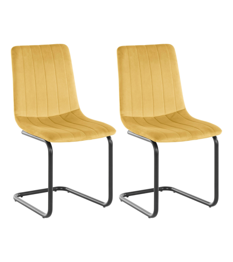 Jedálenská stolička Marcela (SET 2 ks), zamat, žltá