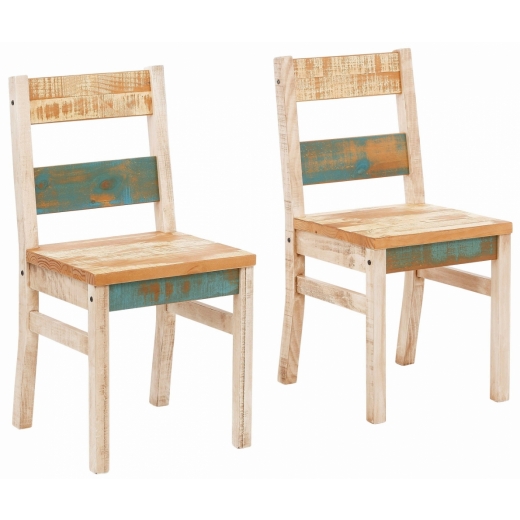 Jedálenská stolička Maril (Súprava 2 ks), krémová/modrá - 1