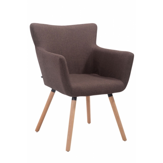 Jedálenská stolička Marre, hnedá / prírodné drevo - 1