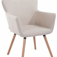 Jedálenská stolička Marre, krémová / prírodné drevo - 1