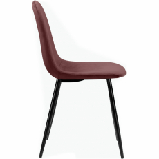 Jedálenská stolička Matcha (SADA 2 ks), zamat, čierna / ružová - 4