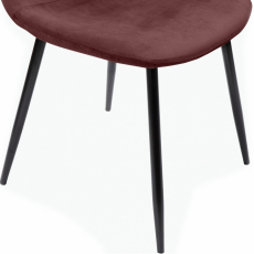 Jedálenská stolička Matcha (SADA 2 ks), zamat, čierna / ružová - 5