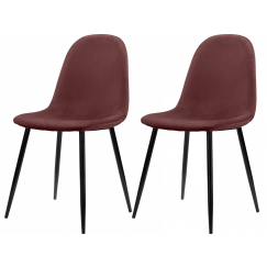 Jedálenská stolička Matcha (SADA 2 ks), zamat, čierna / ružová