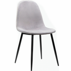 Jedálenská stolička Matcha (SADA 2 ks), zamat, čierna / šedá - 2