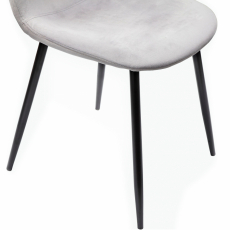 Jedálenská stolička Matcha (SADA 2 ks), zamat, čierna / šedá - 5