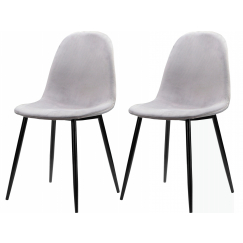 Jedálenská stolička Matcha (SADA 2 ks), zamat, čierna / šedá