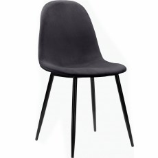 Jedálenská stolička Matcha (SADA 2 ks), zamat, čierna / tmavo šedá - 3