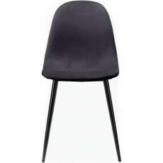 Jedálenská stolička Matcha (SADA 2 ks), zamat, čierna / tmavo šedá - 4
