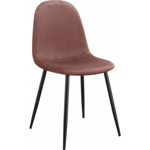 Jedálenská stolička Matcha, zamat, čierna / ružová - 1