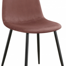 Jedálenská stolička Matcha, zamat, čierna / ružová - 1