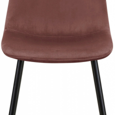 Jedálenská stolička Matcha, zamat, čierna / ružová - 2