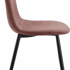 Jedálenská stolička Matcha, zamat, čierna / ružová - 3