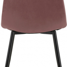Jedálenská stolička Matcha, zamat, čierna / ružová - 4