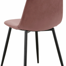 Jedálenská stolička Matcha, zamat, čierna / ružová - 5