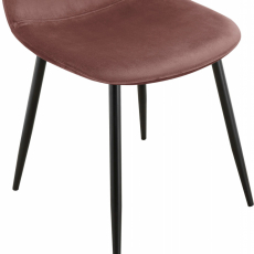 Jedálenská stolička Matcha, zamat, čierna / ružová - 6