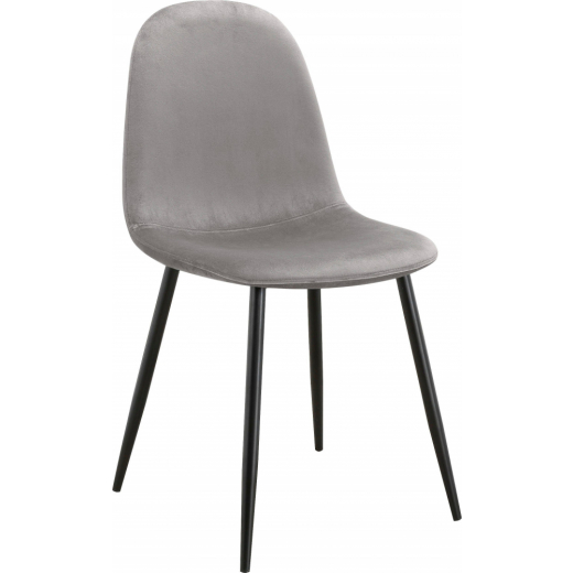 Jedálenská stolička Matcha, zamat, čierna / šedá - 1