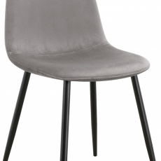 Jedálenská stolička Matcha, zamat, čierna / šedá - 1