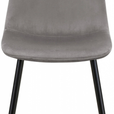 Jedálenská stolička Matcha, zamat, čierna / šedá - 2