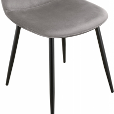Jedálenská stolička Matcha, zamat, čierna / šedá - 6