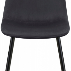 Jedálenská stolička Matcha, zamat, čierna / tmavo šedá - 2