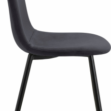 Jedálenská stolička Matcha, zamat, čierna / tmavo šedá - 3