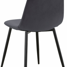Jedálenská stolička Matcha, zamat, čierna / tmavo šedá - 5
