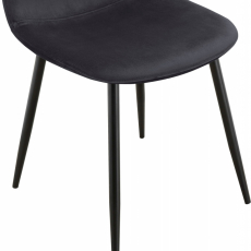 Jedálenská stolička Matcha, zamat, čierna / tmavo šedá - 6