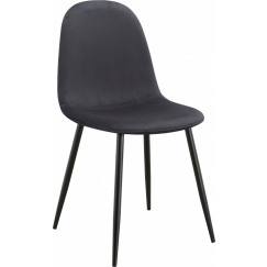 Jedálenská stolička Matcha, zamat, čierna / tmavo šedá