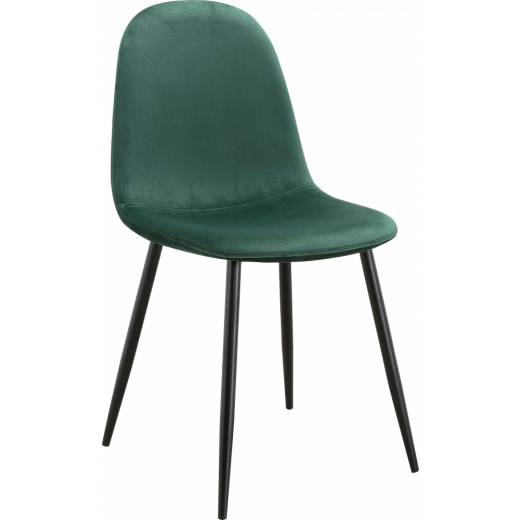 Jedálenská stolička Matcha, zamat, čierna / zelená - 1