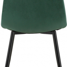 Jedálenská stolička Matcha, zamat, čierna / zelená - 4