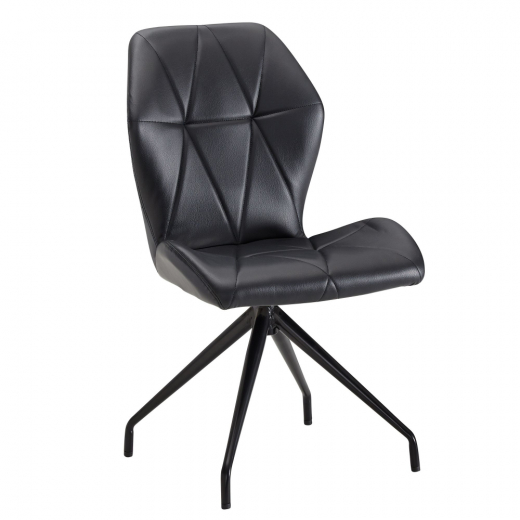 Jedálenská stolička Matrix, syntetická koža, čierna - 1