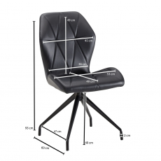 Jedálenská stolička Matrix, syntetická koža, čierna - 3
