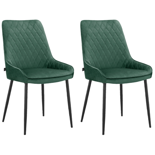 Jedálenská stolička Maya (SET 2 ks), zamat, zelená - 1